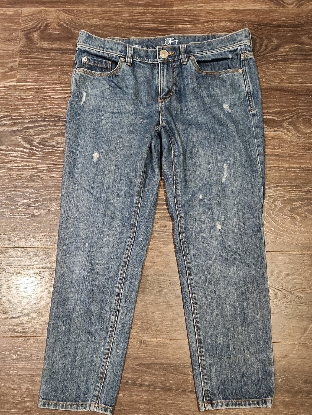 ❤ LOFT Y2K DISTRESSED BOYFRIEND JEANS, 2P (26 PETITE) - Picture 3 of 9